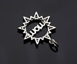 CZ Micro Pave Mom On Sunflower Round Ring Pendant/Charm,Cubic Zirconia Paved Charm, Necklace Bracelet Charm Pendant,19x21mm, sku#L376