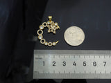 CZ Micro Pave Moon and Five Point Star Shape Pendant, Sku#F1395C