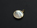 Clear CZ Micro Pave Scallop Shell on Mother-of-pearl Pendant