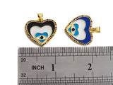 Enamel Colorful Evil Eye Heart Shape Pendant,CZ Micro Pave O