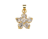 CZ Micro Pave Flower Shape Pendant,Cubic ZirconiaGold/silver Charm, Necklace Bracelet Charm Pendant, 14x18mm, Sku#F1396