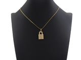CZ Micro Pave Lock Shape Pendant, Dainty Gold Silver Lock Charm, Necklace Bracelet Charm Pendant,16x25mm,Sku#F1255