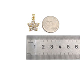 CZ Micro Pave Flower Shape Pendant,Cubic ZirconiaGold/silver Charm, Necklace Bracelet Charm Pendant, 14x18mm, Sku#F1396