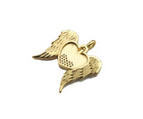 CZ Micro Pave Forever Word On Heart With Wings Shape Pendant, 18K Gold Filled Heart Charm, Necklace Bracelet Charm Pendant,30x31mm,Sku#LD130