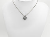 Rhodium CZ Micro Pave Heart Shape Pendant, Antique Silver Tone, Cubic Zirconia Pave Heart Pendant, 15mm,sku#X127