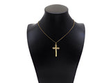 Gold Filled CZ Micro Pave Cross Sword Shape Pendant, 18K Gold Filled Cross Charm, Necklace Bracelet Charm Pendant, 40x21mm,Sku#Y459
