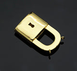 CZ Micro Pave Lock Shape Pendant, Dainty Gold Silver Lock Charm,Necklace Bracelet Charm Pendant, 16x26mm,Sku#F1256