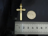Gold Filled CZ Micro Pave Cross Sword Shape Pendant, 18K Gold Filled Cross Charm, Necklace Bracelet Charm Pendant, 40x21mm,Sku#Y459