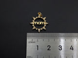 CZ Micro Pave Mama On Round Ring Charm Pendant,Round Cubic Zirconia Pendant,DIY Mother's Day Gift, 18x20mm,Sku#F1105