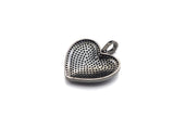 Black CZ Pave On Black Micro Pave Heart Pendant/Charm,Cubic Zirconia Pendant,Fashion Jewelry Findings, 23x24mm, sku#Z1024