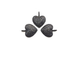 Black CZ Pave On Black Micro Pave Heart Pendant/Charm,Cubic Zirconia Pendant,Fashion Jewelry Findings, 23x24mm, sku#Z1024