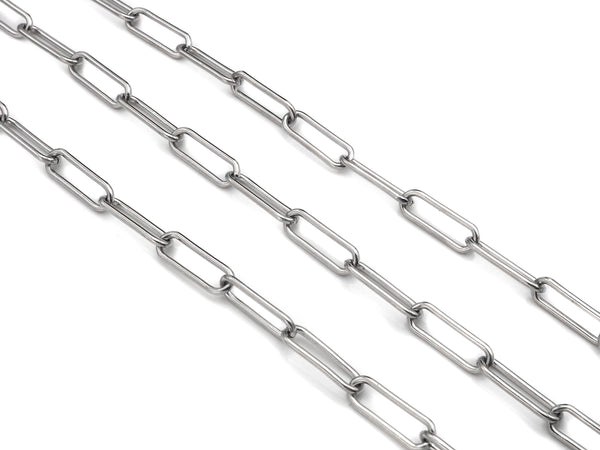 Non-tarnish Stainless Steel Paper Clip Chain, 7x19mm, Antique Silver Color Unfinished Jewelry Chains, Wholesale Chain,sku#A101
