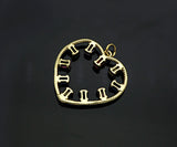 Gold Filled Colorful Baguette CZ Micro Pave Heart Shape Pendant, 14K Gold Filled Heart Charm, Necklace Bracelet Pendant,26x25mm,Sku#CP22