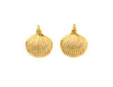 Sea Shell Shaped Pendant/Charm, Gold Scallop Shell Pendant, Beach Jewelry, Shell Jewelry, 15mm,sku#Z696