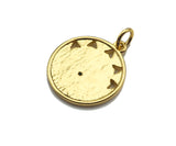 CZ Micro Pave Luck North Star Coin Pendant/Charm,Sku#L405