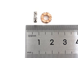 CZ Big Hole Round Ring Flower Micro Pave Beads, Gold/Rose Gold/Silver Cubic Zirconia Spacer Beads, DIY Jewelry, 3x9mm, sku#Z1042