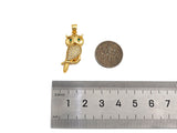 CZ Micro Pave Owl Shape Pendant/Charm,Cubic Zirconia Charm, Necklace Bracelet Charm Pendant,12x29mm, Sku#Z1290