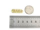 CZ Micro Pave MAMA Word On Long Bar Shape Connector, 18K Gold Filled Charm, Mother's Day Necklace Connector,9x27mm,Sku#LD133