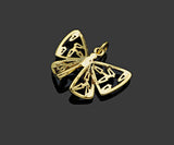 Gold Filled Violet Baguette CZ Micro Pave Butterfly Pendant,14K Gold Filled Butterfly Charm, Necklace Bracelet Pendant,21x15mm,Sku#CP23