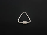 Clear CZ Micro pave Triangle Clasp, CZ Pave Lock, Gold/Silver/Rose Gold/Gunmetal Carabiner Clasp, 24x25mm, sku#H269