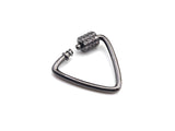 Clear CZ Micro pave Triangle Clasp, CZ Pave Lock, Gold/Silver/Rose Gold/Gunmetal Carabiner Clasp, 24x25mm, sku#H269