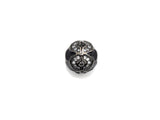 CZ Pave Round Spacer beads,  Enamel Black Dots Round Pave Ball, 11mm Cubic Zirconia Spacer Beads, sku#Z926
