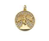 CZ Micro Pave Fairy Angle With Wing charm, sku#L406