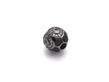 CZ Pave Round Spacer beads,  Enamel Black Dots Round Pave Ball, 11mm Cubic Zirconia Spacer Beads, sku#Z926