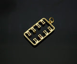 Gold Filled Colorful Baguette CZ Micro Pave Rectangle Shape Pendant, 14K Gold Filled Charm, Necklace Bracelet Charm Pendant,14x25mm,Sku#CP24