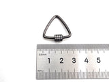 Clear CZ Micro pave Triangle Clasp, CZ Pave Lock, Gold/Silver/Rose Gold/Gunmetal Carabiner Clasp, 24x25mm, sku#H269