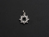 CZ Micro Pave open flower pendant charm, sku#L274