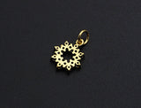 CZ Micro Pave open flower pendant charm, sku#L274