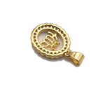 Dual Color CZ Micro Pave Oval Charms, 13x18mm, Sku#F1279C