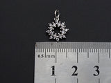 CZ Micro Pave open flower pendant charm, sku#L274