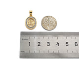 Dual Color CZ Micro Pave Oval Charms, 13x18mm, Sku#F1279C