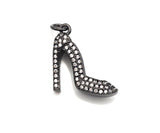 CZ Micro Pave High-heel Shoes Shape Charm/Pendant,  18x17x6mm, sku#F1265C
