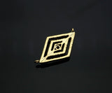 Gold Filled Cobalt CZ Micro Pave Evil Eye Rhombus Shape Pendant,14K Gold Filled Evil Eye Charm, Necklace Bracelet Pendant,11x19mm,Sku#CP26