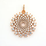 40mm Large CZ Micro Pave Shiny Radial Flower Pendant/Charm, Cubic Zirconia Paved Charm, Filigree Necklace Bracelet Charm Pendant,sku#F506