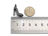 CZ Micro Pave High-heel Shoes Shape Charm/Pendant,  18x17x6mm, sku#F1265C