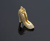 CZ Micro Pave High-heel Shoes Shape Charm/Pendant,  18x17x6mm, sku#F1265C