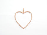 CZ Micro Pave Large Hollow out Open Heart Pendant, Cubic Zirconia Pave Pendant, Fashion Jewelry Findings, 43x43mm, sku#F543