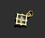 Gold Filled Big Clear CZ Micro Pave Flower Shape Pendant,14K Gold Filled Charm, Necklace Bracelet Charm Pendant,13x16mm,Sku#CP28