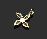 Gold Filled Big Clear CZ Micro Pave Clover Shape Pendant,14K Gold Filled Clover Charm, Necklace Bracelet Pendant,16x19mm,Sku#CP29