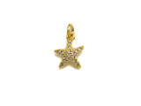 Clear CZ Micro Pave Starfish Shaped Pendant/Charm, Starfish Cubic Zirconia Pendant Charm,10x12mm,sku#Z808