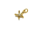 Clear CZ Micro Pave Starfish Shaped Pendant/Charm, Starfish Cubic Zirconia Pendant Charm,10x12mm,sku#Z808