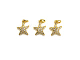 Clear CZ Micro Pave Starfish Shaped Pendant/Charm, Starfish Cubic Zirconia Pendant Charm,10x12mm,sku#Z808