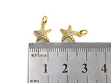 Clear CZ Micro Pave Starfish Shaped Pendant/Charm, Starfish Cubic Zirconia Pendant Charm,10x12mm,sku#Z808