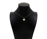 Gold Filled CZ Micro Pave Shark Tail On Fan Shape Pendant, 14K Gold Filled Charm, Necklace Bracelet Charm Pendant,15x14mm,Sku#CP32