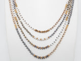 36 Long Hand Knotted Multi Color Crystal Necklace, sku #D30C