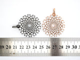 40mm Large CZ Micro Pave Shiny Radial Flower Pendant/Charm, Cubic Zirconia Paved Charm, Filigree Necklace Bracelet Charm Pendant,sku#F506